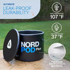LifePro NordPod Plus Bain froid XL 300 litres, Bain de glace portable, Baignoire gonflable pour l'eau froide pour athlètes, Récupération intérieure et extérieure