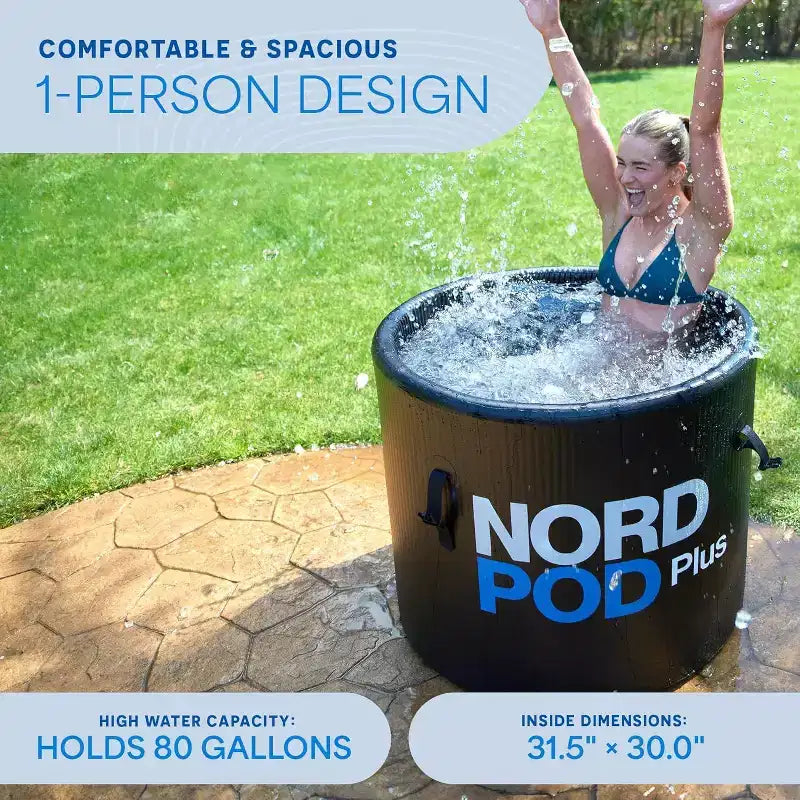 LifePro NordPod Plus Bain froid XL 300 litres, Bain de glace portable, Baignoire gonflable pour l'eau froide pour athlètes, Récupération intérieure et extérieure