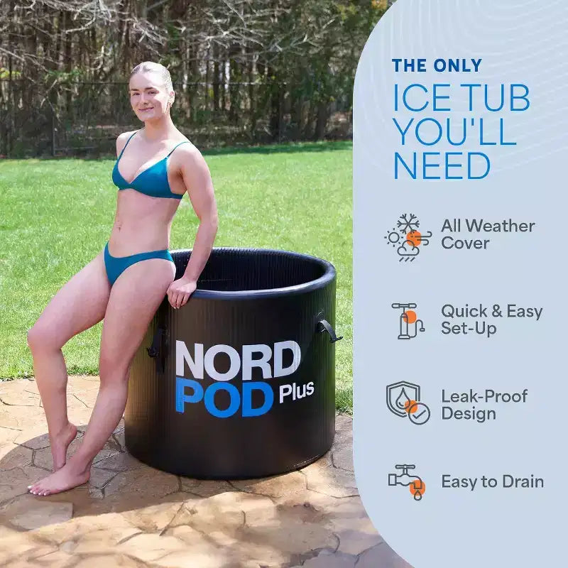 LifePro NordPod Plus Bain froid XL 300 litres, Bain de glace portable, Baignoire gonflable pour l'eau froide pour athlètes, Récupération intérieure et extérieure