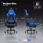 RSPGAME Sedie da Gaming Ergonomiche di Base per Adulti, Sedie da Ufficio in Pelle PU con Supporto Lombare, Cuscino a Molle Insacchettate e Poggiapiedi Retraibile