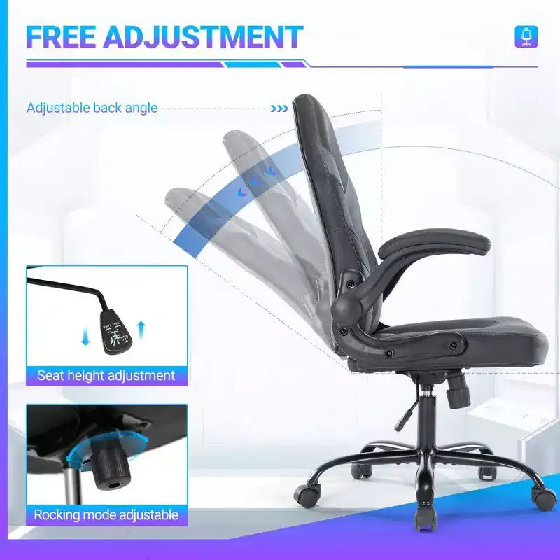 TUYOHW Sedia da Gaming Ergonomica, Sedia da Ufficio con Schienale a S, Modalità Dondolio e Altezza Regolabile, Schiuma ad Alta Resilienza