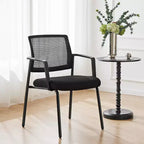 TUYOHW Chaise en maille croisée sans roulettes, lot de 1, chaise de bureau avec support lombaire et pieds en métal, chaise de jeu pour le bureau