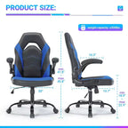 Sedia Girevole TUYOHW in Pelle Sintetica con Ruote e Schienale a Croce, Sedia da Ufficio con Schienale a S, Sedia da Gaming per Ufficio