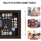 Famapy Table à Manger Multifonctionnelle en Noyer Table Convertible Station de Jeu de Société, de Repas et de Bureau