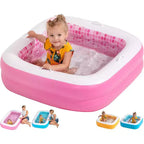 Jasonwell 34x10 Inflatable Baby Pool for Toddlers 1-3, Soft Floor, Handles & Drain, Blow-up Bathtub & Ball Pit, Outdoor Summer Toy, Pink