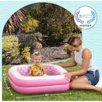 Jasonwell Piscine Gonflable pour Bébé 86 x 25 cm pour Tout-petits 1-3 Ans, Fond Souple, Poignées et Drain, Baignoire Gonflable et Piscine à Balles, Jouet d'été Extérieur, Rose