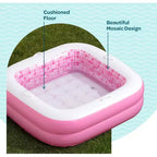 Jasonwell Piscine Gonflable pour Bébé 86 x 25 cm pour Tout-petits 1-3 Ans, Fond Souple, Poignées et Drain, Baignoire Gonflable et Piscine à Balles, Jouet d'été Extérieur, Rose