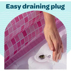 Jasonwell Piscine Gonflable pour Bébé 86 x 25 cm pour Tout-petits 1-3 Ans, Fond Souple, Poignées et Drain, Baignoire Gonflable et Piscine à Balles, Jouet d'été Extérieur, Rose