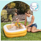 Piscine Jasonwell 86x25 cm pour bébés et tout-petits avec fond rembourré, poignées et drain, baignoire gonflable et piscine à balles, cadeau d'extérieur pour les 1-3 ans, orange