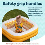 Piscine Jasonwell 86x25 cm pour bébés et tout-petits avec fond rembourré, poignées et drain, baignoire gonflable et piscine à balles, cadeau d'extérieur pour les 1-3 ans, orange