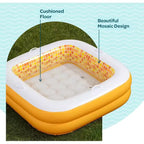 Piscine Jasonwell 86x25 cm pour bébés et tout-petits avec fond rembourré, poignées et drain, baignoire gonflable et piscine à balles, cadeau d'extérieur pour les 1-3 ans, orange
