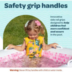 Piscine gonflable pour enfants 2-en-1 Jasonwell 65x39x10, fond rembourré doux, poignées, vidange, piscine rectangulaire peu profonde pour enfants de 2 ans et plus, rose ludique