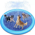 Jasonwell Splash Pad for Dogs & Kids, Anti-Slip Water Play Mat for Large Dogs, Durable Outdoor Sprinkler Toy, 67in, Blue