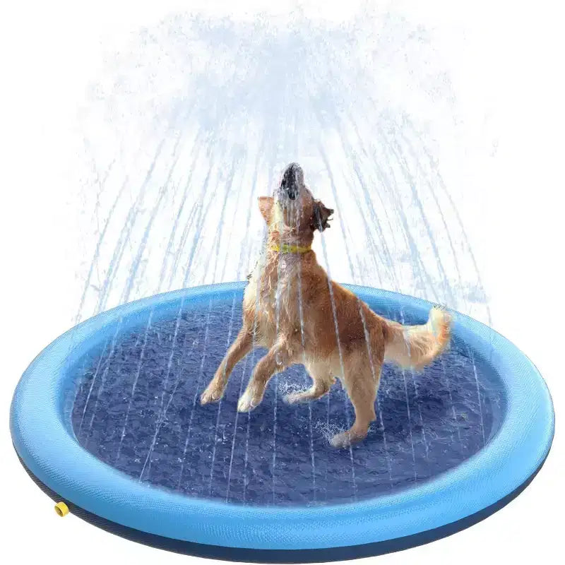 Jasonwell Splash Pad for Dogs & Kids, Anti-Slip Pool for Large Dogs, Durable 51 Outdoor Water Play Mat, Summer Sprinkler Toy, Blue