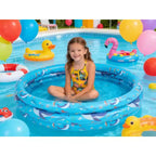 Jasonwell Piscine gonflable pour enfants de 122 x 30 cm, piscine ronde avec fond rembourré et jouets pour balles pour les 2-5 ans, bleue