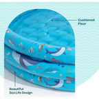 Jasonwell Piscine gonflable pour enfants de 122 x 30 cm, piscine ronde avec fond rembourré et jouets pour balles pour les 2-5 ans, bleue