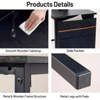 Bureau d'angle réversible FurnitureR avec lumières LED, table d'écriture/de jeu de 123,9 cm avec étagère, bureau d'ordinateur d'angle pour bureau à domicile avec sac de rangement