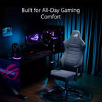 Sedia da gaming ASUS ROG Aethon Fabric Edition, cuscino del sedile a doppia densità, braccioli 2D con morbida imbottitura, supporto lombare integrato, struttura interamente in acciaio
