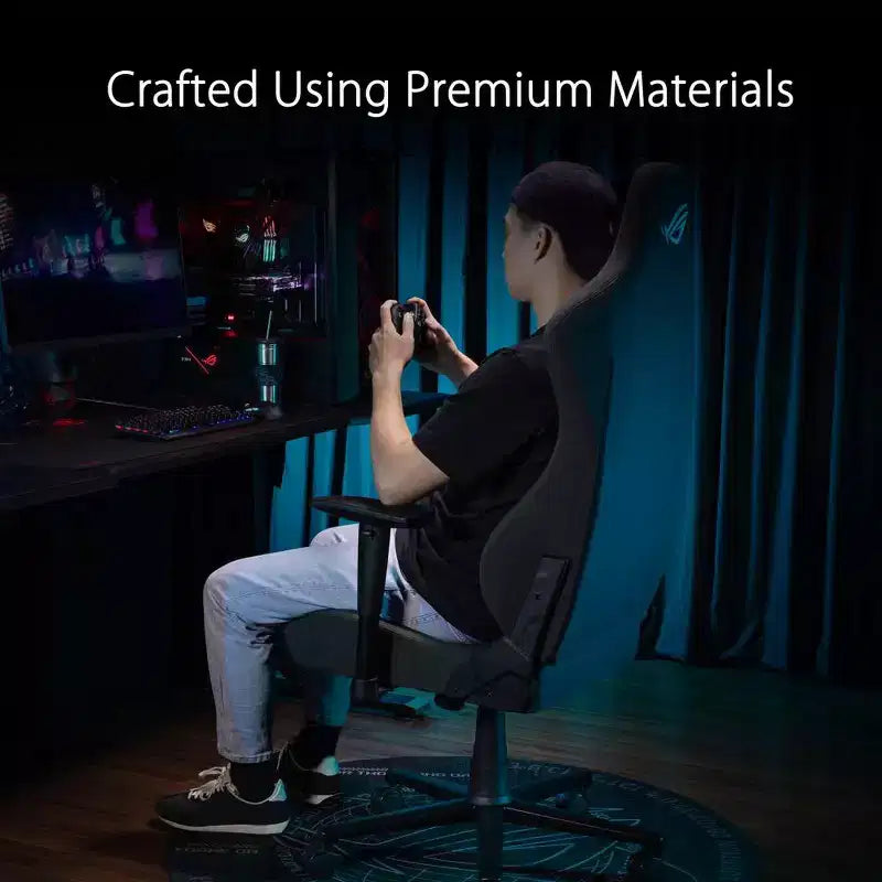 Sedia da gaming ASUS ROG Aethon Fabric Edition, cuscino del sedile a doppia densità, braccioli 2D con morbida imbottitura, supporto lombare integrato, struttura interamente in acciaio