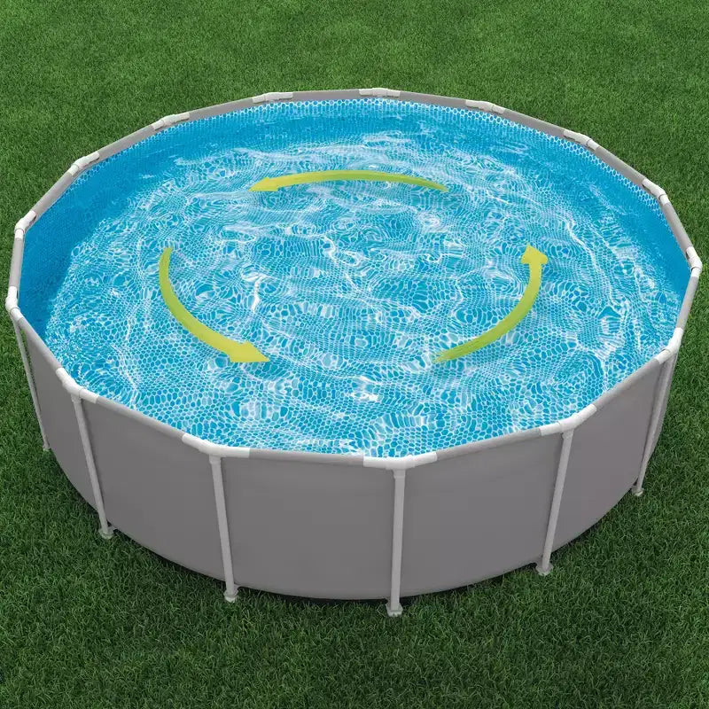 Intex : Piscine tubulaire Prism Frame Premium - 3,66 m x 76 cm, grise, piscine hors sol