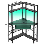Bureau d'angle informatique Besiost avec huche, bureau de jeu avec tiroir clavier pour bureau à domicile