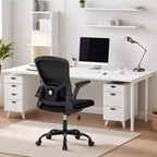 Sedia da ufficio Garvee con supporto lombare e poggiatesta regolabili, braccioli ribaltabili, sedia girevole ergonomica nera con schienale alto per ufficio domestico, gaming, nero
