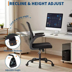 Sedia da ufficio Garvee con supporto lombare e poggiatesta regolabili, braccioli ribaltabili, sedia girevole ergonomica nera con schienale alto per ufficio domestico, gaming, nero