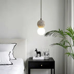 Suspension en verre opale perlé pour décoration intérieure contemporaine