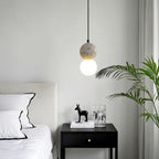 Suspension en verre opale perlé pour décoration intérieure contemporaine