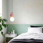 Suspension en verre opale perlé pour décoration intérieure contemporaine