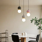 Suspension en verre opale perlé pour décoration intérieure contemporaine