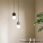 Suspension en verre opale perlé pour décoration intérieure contemporaine