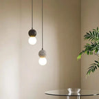 Suspension en verre opale perlé pour décoration intérieure contemporaine