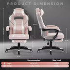 Sedia da Gaming Ergonomica, Sedia da Ufficio in PU con Schienale Alto, Poggiapiedi Retrattile, Regolabile in Altezza, Supporto Lombare e Poggiatesta Regolabili, Sedia Girevole da Ufficio