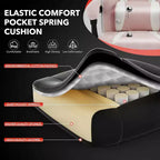 Sedia da Gaming Ergonomica, Sedia da Ufficio in PU con Schienale Alto, Poggiapiedi Retrattile, Regolabile in Altezza, Supporto Lombare e Poggiatesta Regolabili, Sedia Girevole da Ufficio