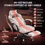 Sedia da Gaming Ergonomica, Sedia da Ufficio in PU con Schienale Alto, Poggiapiedi Retrattile, Regolabile in Altezza, Supporto Lombare e Poggiatesta Regolabili, Sedia Girevole da Ufficio