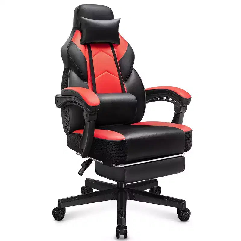 Chaises de Jeu Celebalcony pour Adultes avec Repose-Pieds, Dossier Haut, Support Lombaire Massant, Chaises d'Ordinateur Pivotantes à 360° et Réglables en Hauteur