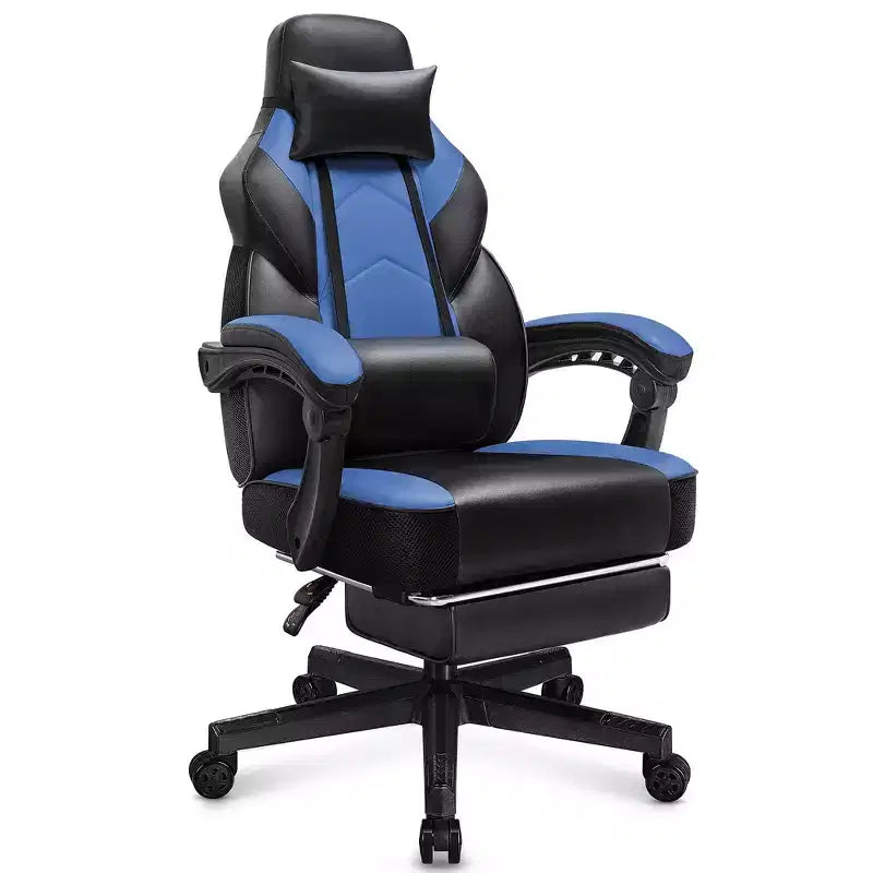 Chaises de Jeu Celebalcony pour Adultes avec Repose-Pieds, Dossier Haut, Support Lombaire Massant, Chaises d'Ordinateur Pivotantes à 360° et Réglables en Hauteur