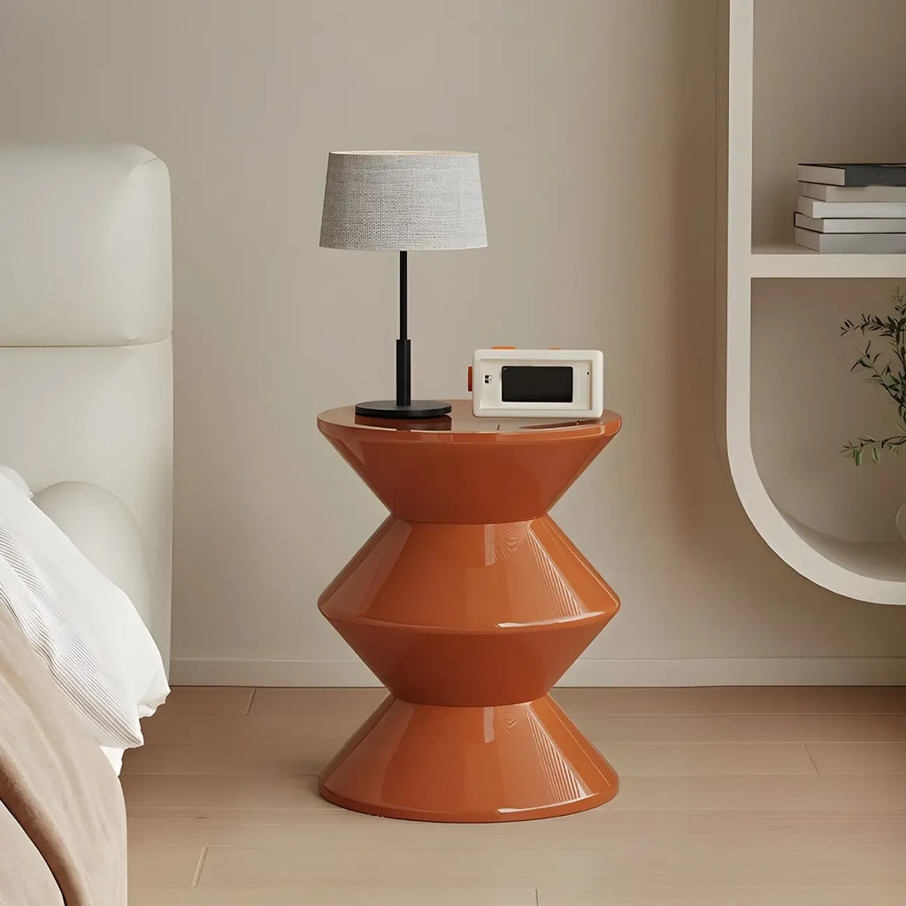 Table de chevet ronde moderne en acrylique orange