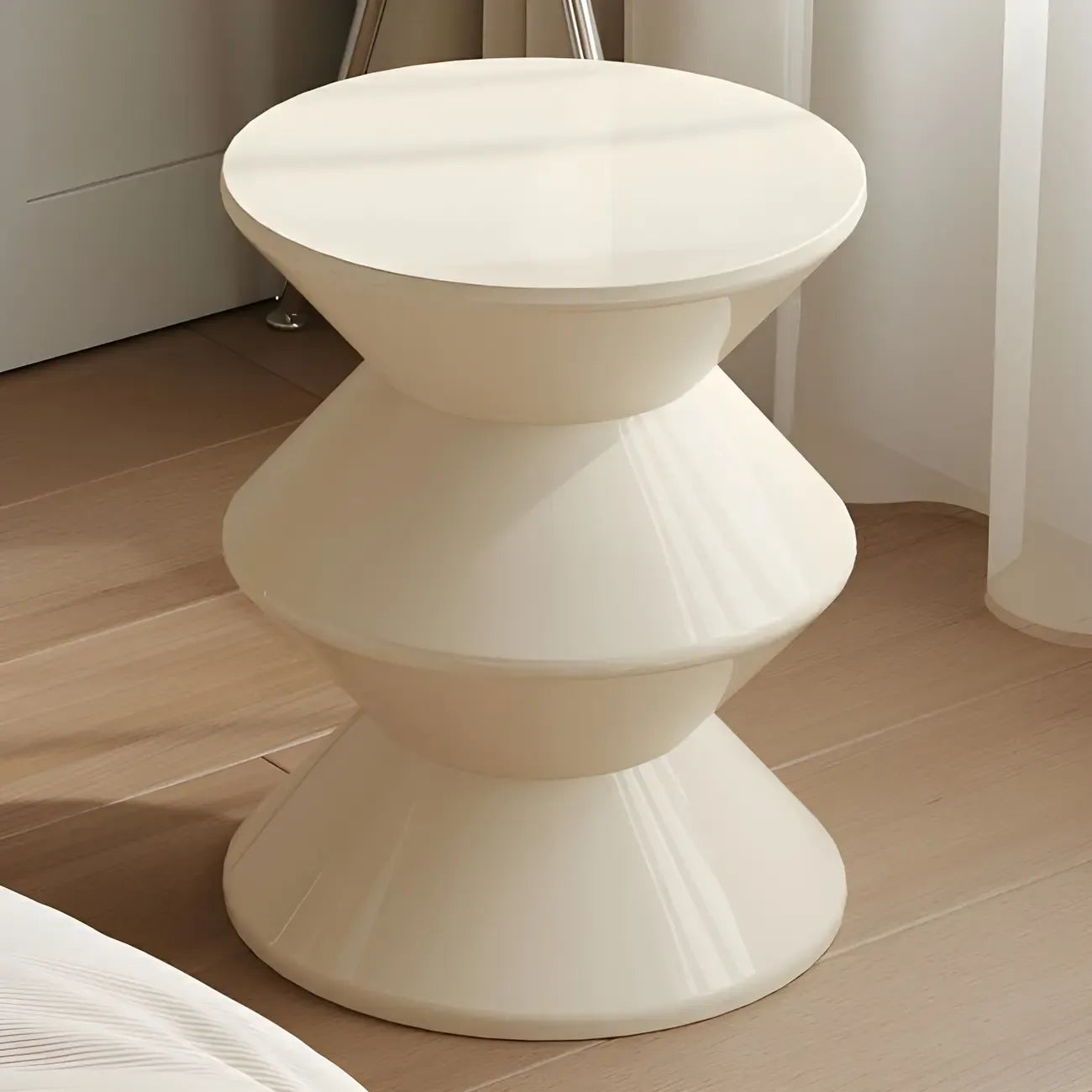 Table de chevet ronde moderne en acrylique orange