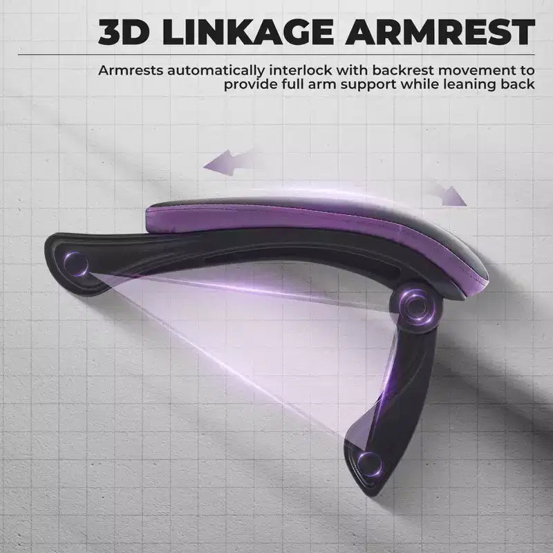 MAYEERTY Sedia Gaming, Sedia da Ufficio Ergonomica con Poggiapiedi e Supporto Lombare Massaggiante, Sedia da Videogiochi Girevole Regolabile in Altezza Viola Nero