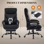 Sedia ergonomica da ufficio, sedia da gaming in PU, altezza regolabile, reclinabile da 90 a 135 gradi, schienale con ruote girevoli a 360 gradi, capacità di 350 libbre per l'ufficio