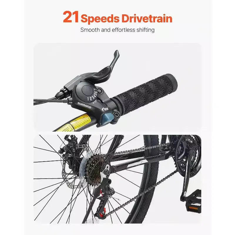 Mountain bike da 29 pollici con sospensione anteriore, telaio in alluminio a 21 velocità con doppi freni a disco