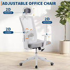 Sedia da Ufficio Ergonomica, Sedia da Scrivania per Computer Comoda con Poggiatesta Imbottito Regolabile, Sedie Gaming con Supporto Lombare Confortevole per Camera da Letto, Studio, Studenti