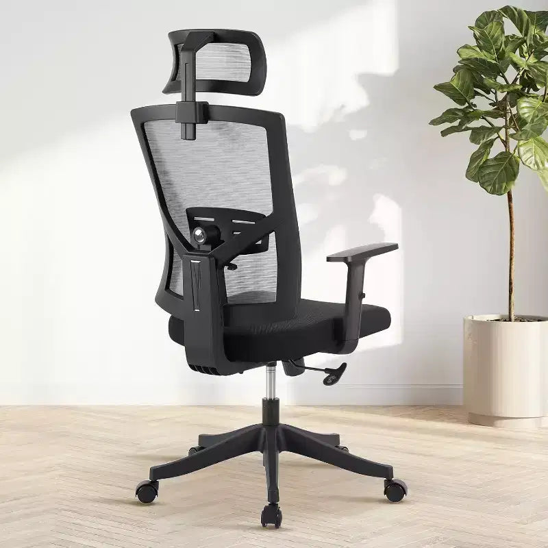 Fauteuil de bureau ergonomique, Chaise de bureau réglable en maille avec support lombaire, Chaise de direction pivotante sur roulettes pour la maison, le bureau et les jeux