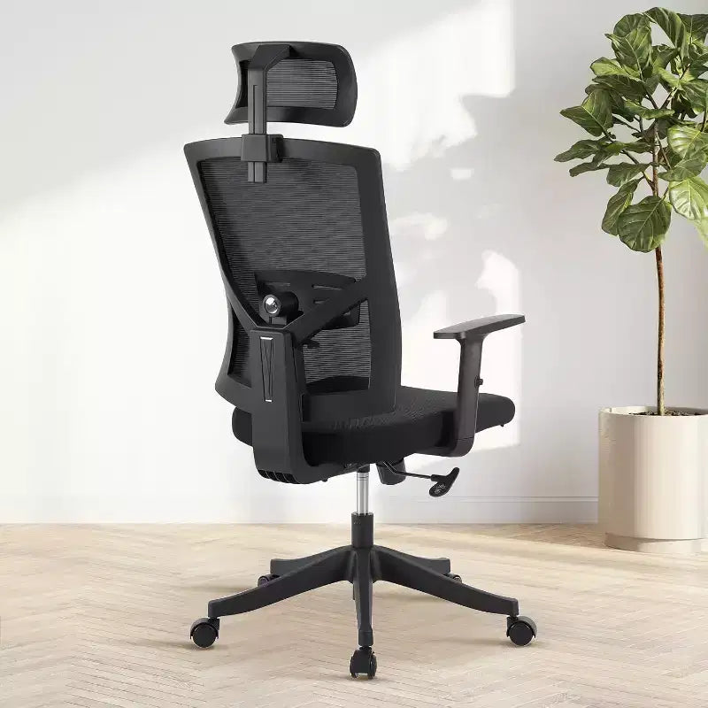 Fauteuil de bureau ergonomique, Chaise de bureau réglable en maille avec support lombaire, Chaise de direction pivotante sur roulettes pour la maison, le bureau et les jeux