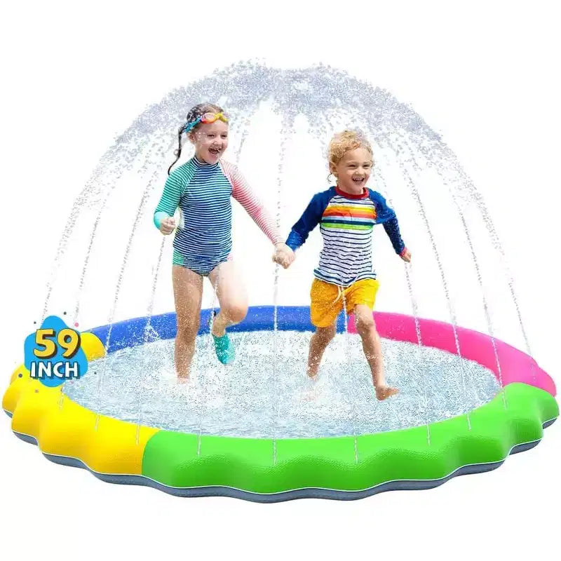 Jasonwell Non-Slip Splash Pad for Kids & Dogs, 59 Thickened Sprinkler Pool, Fun Outdoor Water Toy for Children & Pets, Multicolored