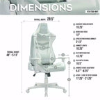TUYOHW Chaise de jeu pivotante de 136 kg avec hauteur réglable, oreiller lombaire et appui-tête, roulettes, fauteuil de bureau ergonomique pour le bureau et la maison
