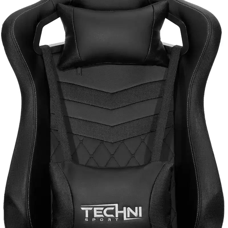 Chaise de jeu ergonomique réglable TUYOHW, chaises de bureau pivotantes à 360° avec oreiller de tête et lombaire, chaise inclinable 90-150° pour bureau et maison, 136 kg max, noir