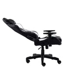 Chaise de jeu ergonomique réglable TUYOHW, chaises de bureau pivotantes à 360° avec oreiller de tête et lombaire, chaise inclinable à 90-150° pour le bureau et la maison, 113 kg max, blanc